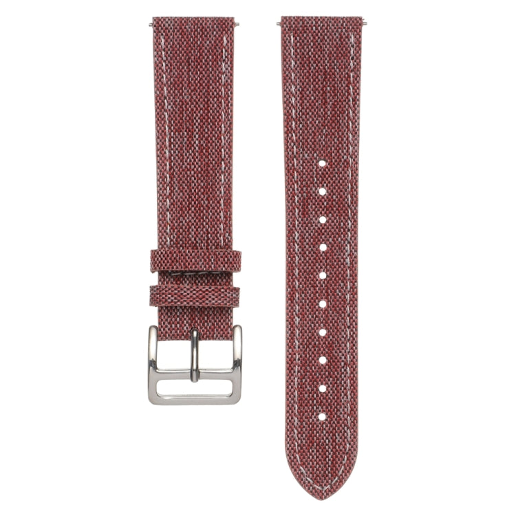 20mm Universal Denim Leather Buckle Watch Band(Red) - free shipping - PMc TechLife - Order now!