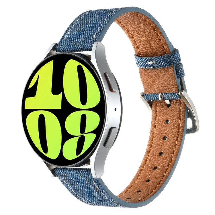 20mm Universal Denim Leather Buckle Watch Band(Light Blue) - free shipping - PMc TechLife - Order now!