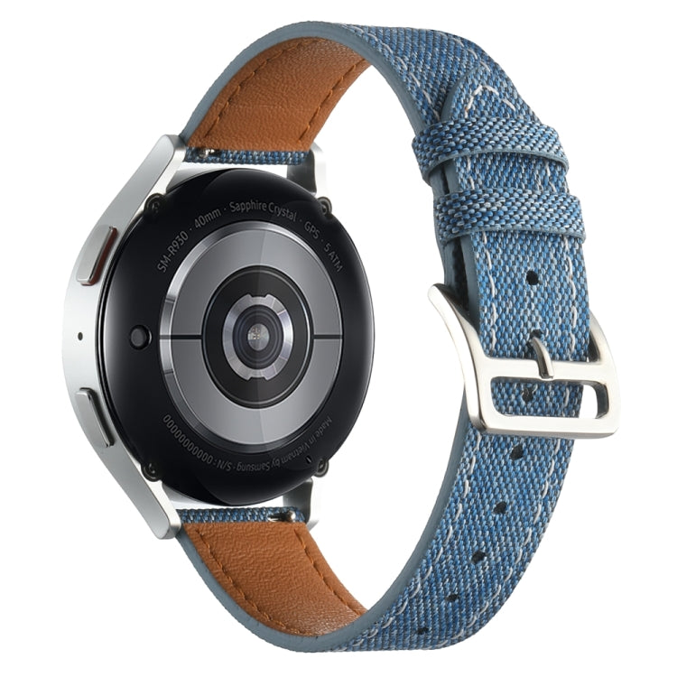 20mm Universal Denim Leather Buckle Watch Band(Light Blue) - free shipping - PMc TechLife - Order now!