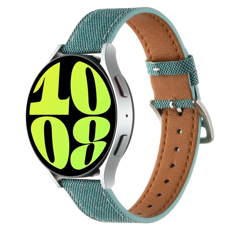 20mm Universal Denim Leather Buckle Watch Band(Turquoise) - free shipping - PMc TechLife - Order now!