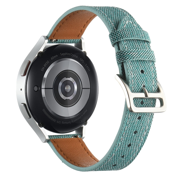 20mm Universal Denim Leather Buckle Watch Band(Turquoise) - free shipping - PMc TechLife - Order now!
