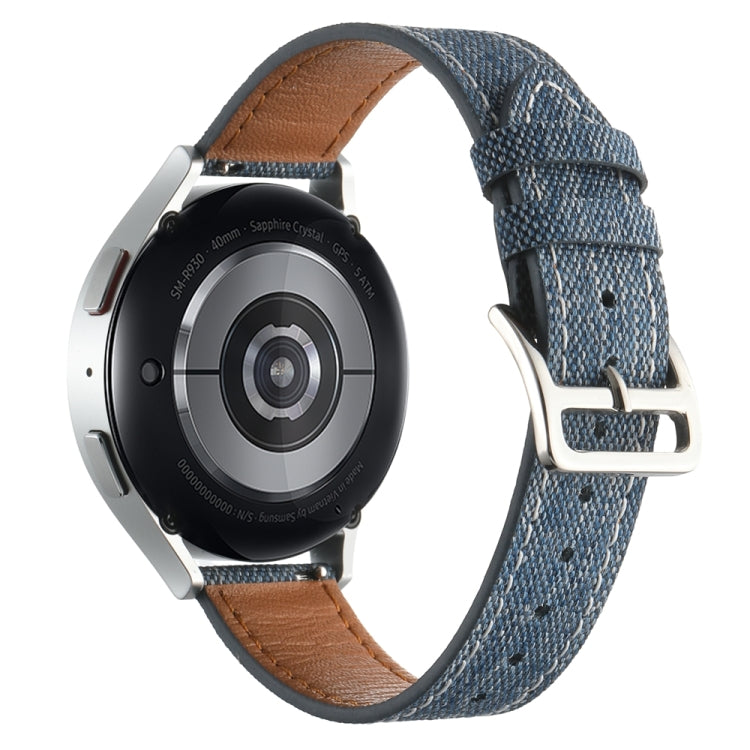20mm Universal Denim Leather Buckle Watch Band(Dark Blue) - free shipping - PMc TechLife - Order now!