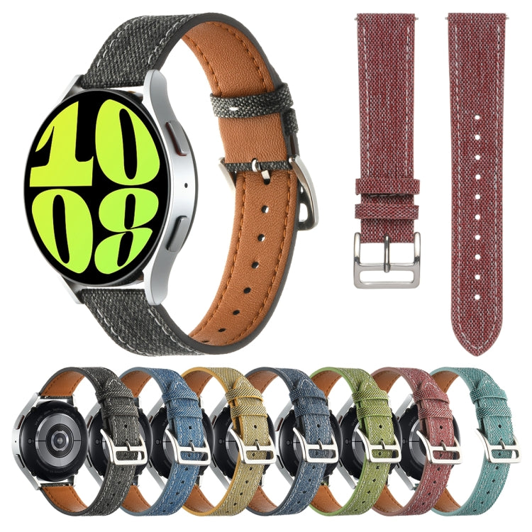 20mm Universal Denim Leather Buckle Watch Band(Yellow) - free shipping - PMc TechLife - Order now!