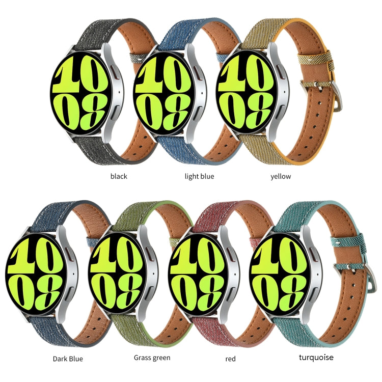 20mm Universal Denim Leather Buckle Watch Band(Red) - free shipping - PMc TechLife - Order now!