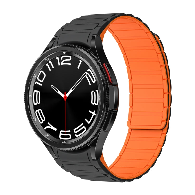 For Samsung Galaxy Watch 6 / 5 / 4 Magnetic Loop Silicone Watch Band(Black Orange) - free shipping - PMc TechLife - Order now!