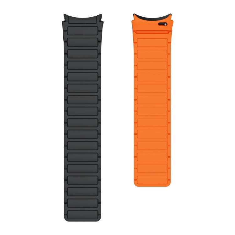 For Samsung Galaxy Watch 6 / 5 / 4 Magnetic Loop Silicone Watch Band(Black Orange) - free shipping - PMc TechLife - Order now!