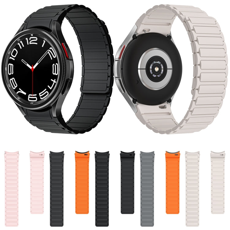 For Samsung Galaxy Watch 6 / 5 / 4 Magnetic Loop Silicone Watch Band(Black Orange) - free shipping - PMc TechLife - Order now!