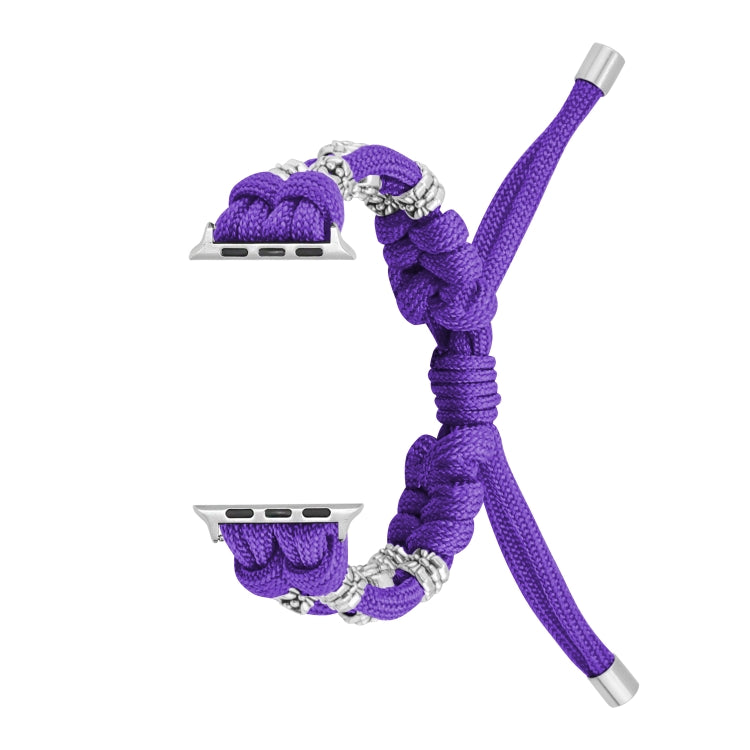 For Apple Watch Ultra 49mm Chrysanthemum Beads Paracord Braided Watch Band(Purple) - free shipping - PMC Jewellery - Order now!