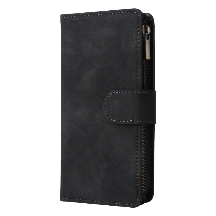 For Xiaomi Redmi Note 13 Pro 4G Multifunctional Frosted Zipper Wallet Leather Phone Case(Black) - Note 13 Pro Cases by PMC TechLife | Online Shopping South Africa | PMC TechLife | Buy Now Pay Later Mobicred