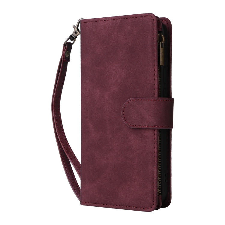 For Google Pixel 9 Pro Multifunctional Multi-Card Wallet Phone Leather Case(Wine Red) - Google Cases by PMC TechLife | Online Shopping South Africa | PMC TechLife | Buy Now Pay Later Mobicred