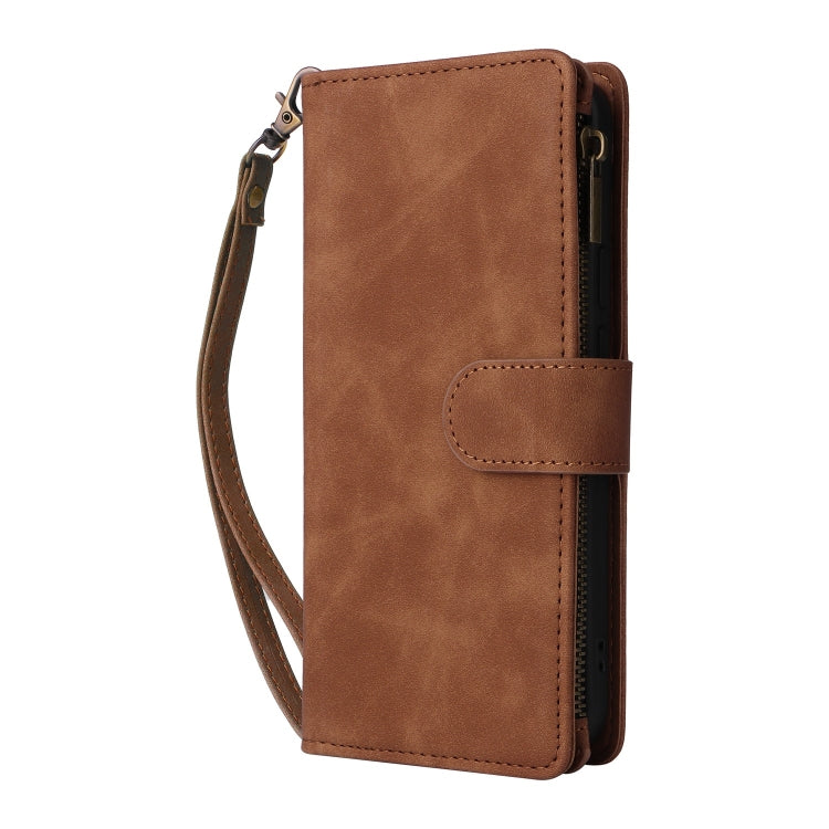 For Google Pixel 9 Pro Multifunctional Multi-Card Wallet Phone Leather Case(Brown) - Google Cases by PMC TechLife | Online Shopping South Africa | PMC TechLife | Buy Now Pay Later Mobicred