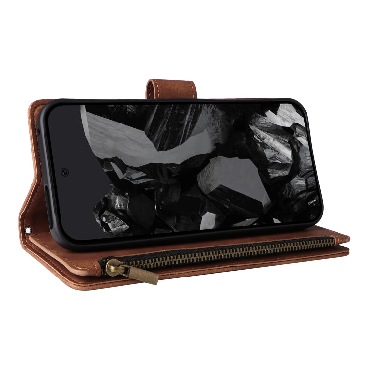 For Google Pixel 9 Pro Multifunctional Multi-Card Wallet Phone Leather Case(Brown) - Google Cases by PMC TechLife | Online Shopping South Africa | PMC TechLife | Buy Now Pay Later Mobicred
