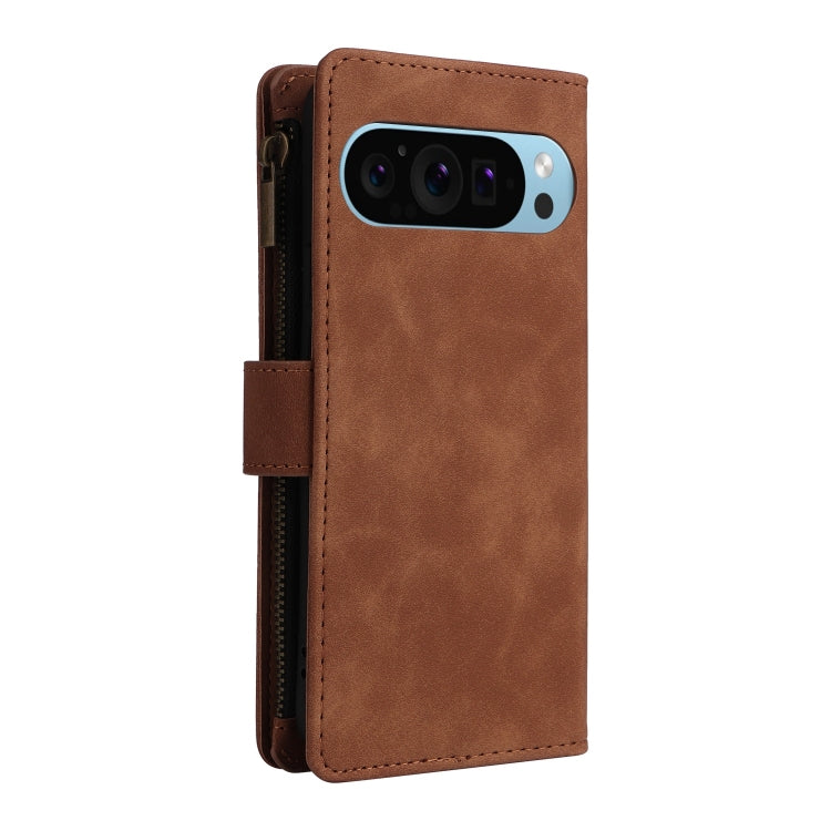 For Google Pixel 9 Multifunctional Multi-Card Wallet Phone Leather Case(Brown) - Google Cases by PMC TechLife | Online Shopping South Africa | PMC TechLife | Buy Now Pay Later Mobicred