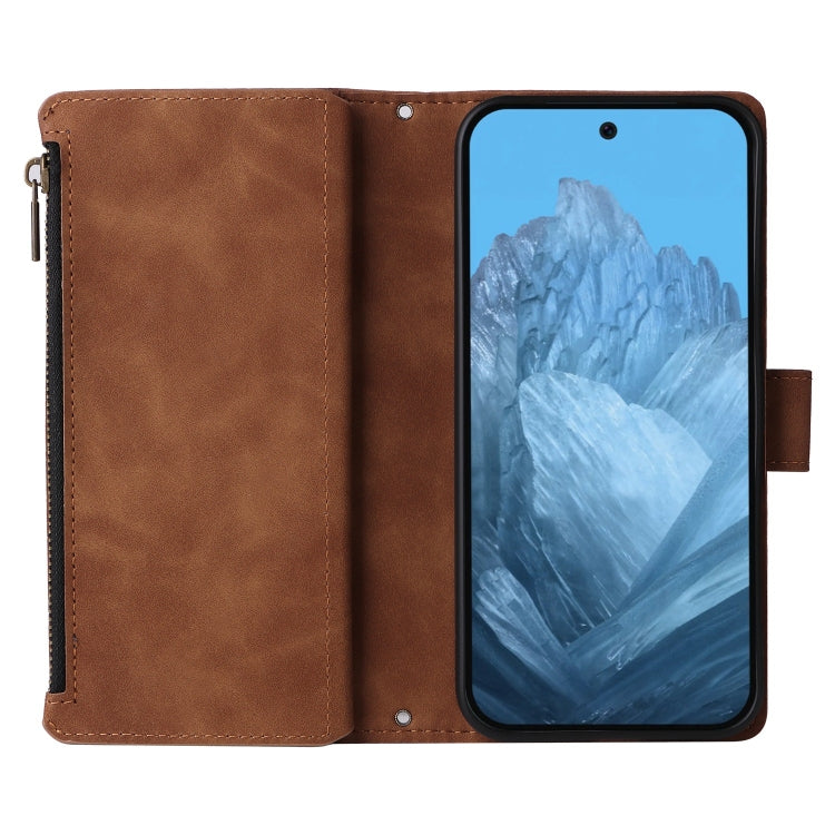For Google Pixel 9 Multifunctional Multi-Card Wallet Phone Leather Case(Brown) - Google Cases by PMC TechLife | Online Shopping South Africa | PMC TechLife | Buy Now Pay Later Mobicred