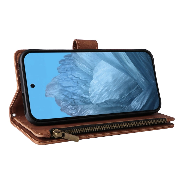 For Google Pixel 9 Multifunctional Multi-Card Wallet Phone Leather Case(Brown) - Google Cases by PMC TechLife | Online Shopping South Africa | PMC TechLife | Buy Now Pay Later Mobicred
