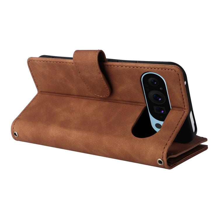 For Google Pixel 9 Multifunctional Multi-Card Wallet Phone Leather Case(Brown) - Google Cases by PMC TechLife | Online Shopping South Africa | PMC TechLife | Buy Now Pay Later Mobicred