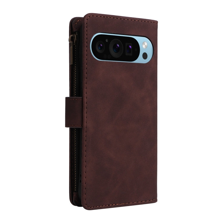 For Google Pixel 9 Multifunctional Multi-Card Wallet Phone Leather Case(Coffee) - Google Cases by PMC TechLife | Online Shopping South Africa | PMC TechLife | Buy Now Pay Later Mobicred