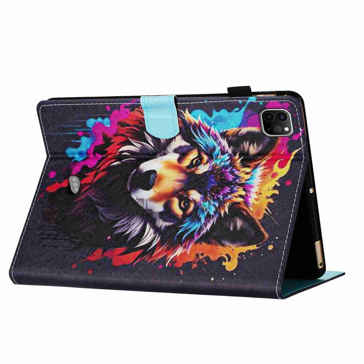 For iPad 11 Pro 2024 / 2020 / Air 4 10.9 Painted Pattern Stitching Smart Leather Tablet Case(Colorful Wolf) - iPad Air (2022) / (2020) 10.9 Cases by PMC TechLife | Online Shopping South Africa | PMC TechLife | Buy Now Pay Later Mobicred