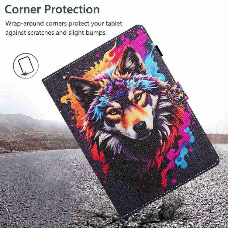 For iPad 11 Pro 2024 / 2020 / Air 4 10.9 Painted Pattern Stitching Smart Leather Tablet Case(Colorful Wolf) - iPad Air (2022) / (2020) 10.9 Cases by PMC TechLife | Online Shopping South Africa | PMC TechLife | Buy Now Pay Later Mobicred