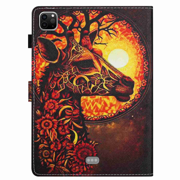 For iPad 11 Pro 2024 / 2020 / Air 4 10.9 Painted Pattern Stitching Smart Leather Tablet Case(Flower Deer) - iPad Air (2022) / (2020) 10.9 Cases by PMC TechLife | Online Shopping South Africa | PMC TechLife | Buy Now Pay Later Mobicred