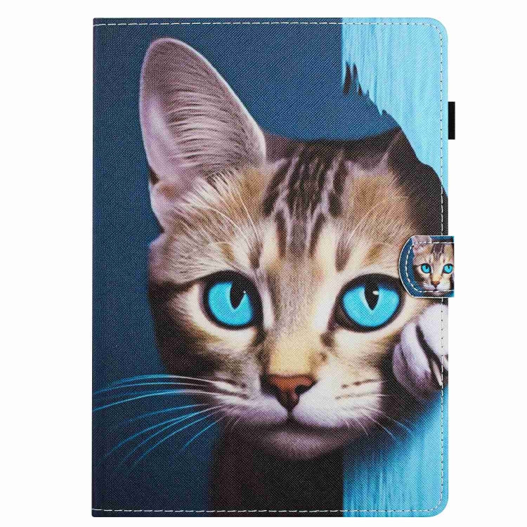 For iPad 11 Pro 2024 / 2020 / Air 4 10.9 Painted Pattern Stitching Smart Leather Tablet Case(Blue Cat) - iPad Air (2022) / (2020) 10.9 Cases by PMC TechLife | Online Shopping South Africa | PMC TechLife | Buy Now Pay Later Mobicred