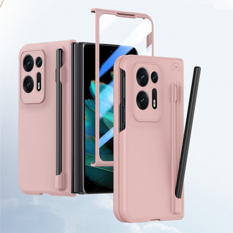 For OPPO Find N2 Integrated Skin Feel PC Phone Case with Pen / Pen Box(Pink) - OPPO Cases by PMC TechLife | Online Shopping South Africa | PMC TechLife | Buy Now Pay Later Mobicred