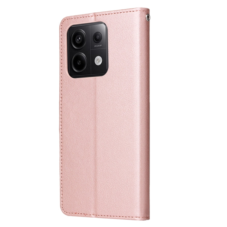 For Xiaomi Redmi Note 13 Pro 5G Multifunctional Horizontal Flip Leather Phone Case with Three Card Slot(Rose Gold) - Note 13 Pro Cases by PMC TechLife | Online Shopping South Africa | PMC TechLife | Buy Now Pay Later Mobicred