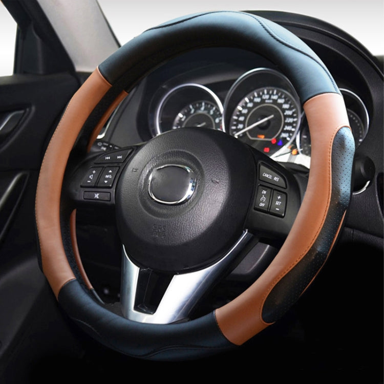 Super Fiber Leather Car Universal Anti-skid Steering Wheel Cover, Diameter: 38cm(Black Coffee) - Steering Wheel Accessories by PMC TechLife | Online Shopping South Africa | PMC TechLife | Buy Now Pay Later Mobicred