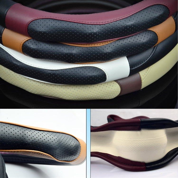 Super Fiber Leather Car Universal Anti-skid Steering Wheel Cover, Diameter: 38cm(Black Coffee) - Steering Wheel Accessories by PMC TechLife | Online Shopping South Africa | PMC TechLife | Buy Now Pay Later Mobicred