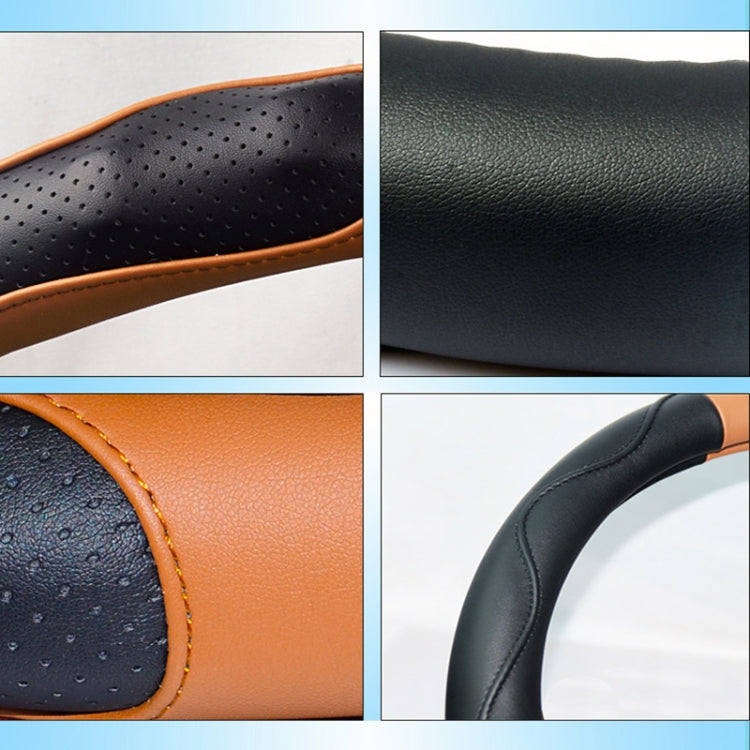 Super Fiber Leather Car Universal Anti-skid Steering Wheel Cover, Diameter: 38cm(Black White) - Steering Wheel Accessories by PMC TechLife | Online Shopping South Africa | PMC TechLife | Buy Now Pay Later Mobicred