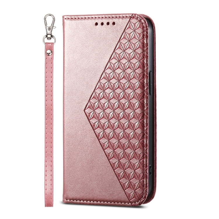 For Google Pixel 9 Cubic Grid Calf Texture Magnetic Leather Phone Case(Rose Gold) - Google Cases by PMC TechLife | Online Shopping South Africa | PMC TechLife | Buy Now Pay Later Mobicred