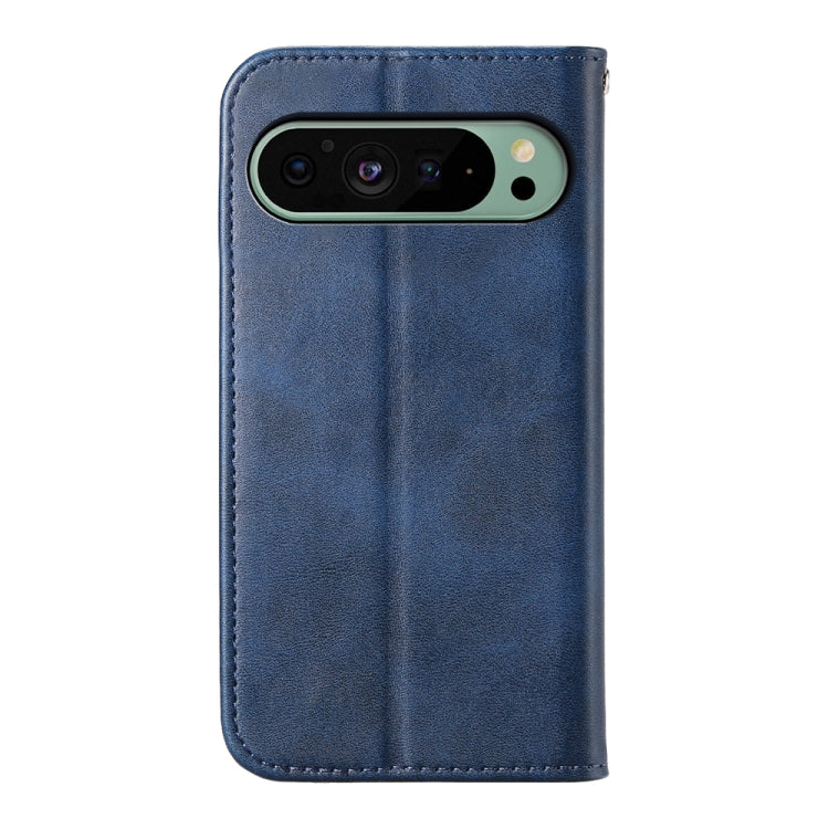 For Google Pixel 9 Cubic Grid Calf Texture Magnetic Leather Phone Case(Blue) - Google Cases by PMC TechLife | Online Shopping South Africa | PMC TechLife | Buy Now Pay Later Mobicred