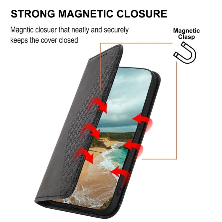 For Google Pixel 9 Pro Cubic Grid Calf Texture Magnetic Leather Phone Case(Black) - Google Cases by PMC TechLife | Online Shopping South Africa | PMC TechLife | Buy Now Pay Later Mobicred
