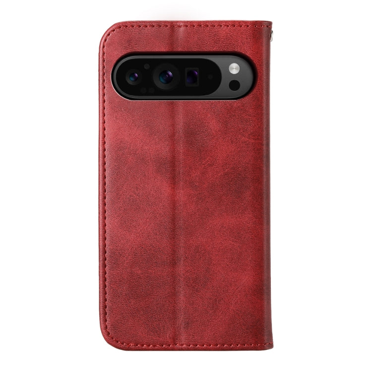 For Google Pixel 9 Pro Cubic Grid Calf Texture Magnetic Leather Phone Case(Red) - Google Cases by PMC TechLife | Online Shopping South Africa | PMC TechLife | Buy Now Pay Later Mobicred