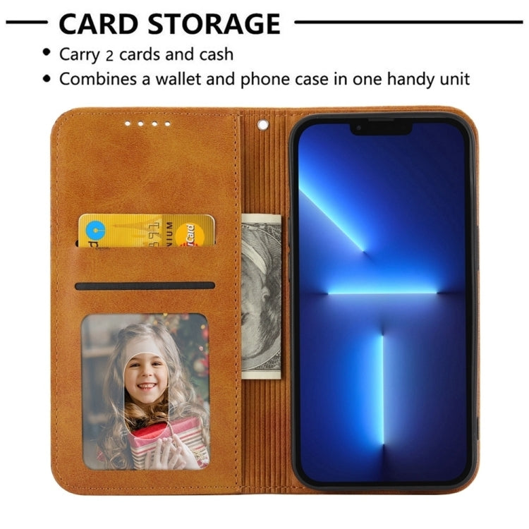 For Google Pixel 9 Pro Cubic Grid Calf Texture Magnetic Leather Phone Case(Yellow) - Google Cases by PMC TechLife | Online Shopping South Africa | PMC TechLife | Buy Now Pay Later Mobicred