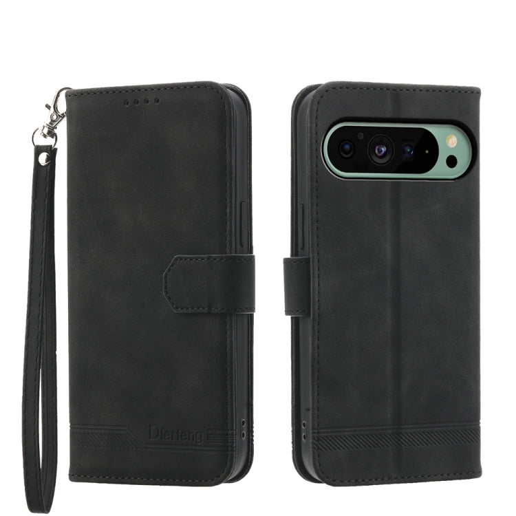 For Google Pixel 9 Dierfeng Dream Line TPU + PU Leather Phone Case(Black) - Google Cases by PMC TechLife | Online Shopping South Africa | PMC TechLife | Buy Now Pay Later Mobicred