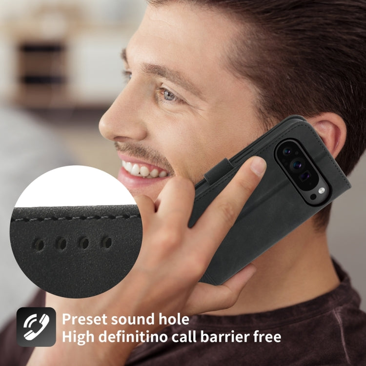 For Google Pixel 9 Pro Dierfeng Dream Line TPU + PU Leather Phone Case(Black) - Google Cases by PMC TechLife | Online Shopping South Africa | PMC TechLife | Buy Now Pay Later Mobicred