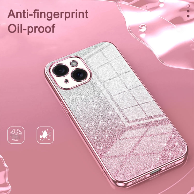 For iPhone 16 Gradient Glitter Powder Electroplated Phone Case(Gold) - free shipping - PMC Jewellery - Order now!