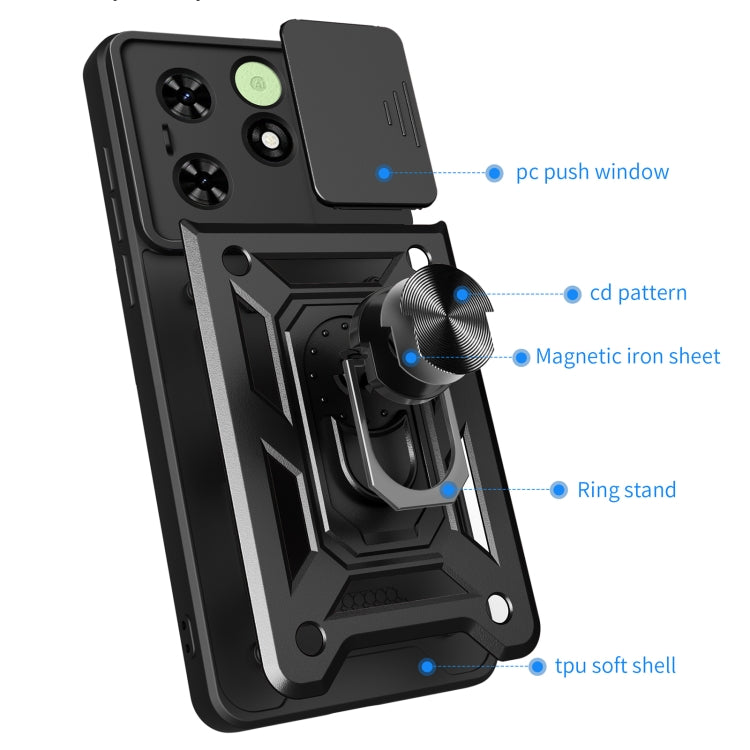 For Tecno Spark Go 2024 / Spark 20 Sliding Camera Cover Design TPU+PC Phone Case(Black) - Tecno Cases by PMC Jewellery | Online Shopping South Africa | PMC Jewellery | Buy Now Pay Later Mobicred