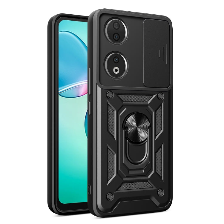 For Honor 90 5G Sliding Camera Cover Design TPU+PC Phone Case(Black) - Honor Cases by PMC TechLife | Online Shopping South Africa | PMC TechLife | Buy Now Pay Later Mobicred