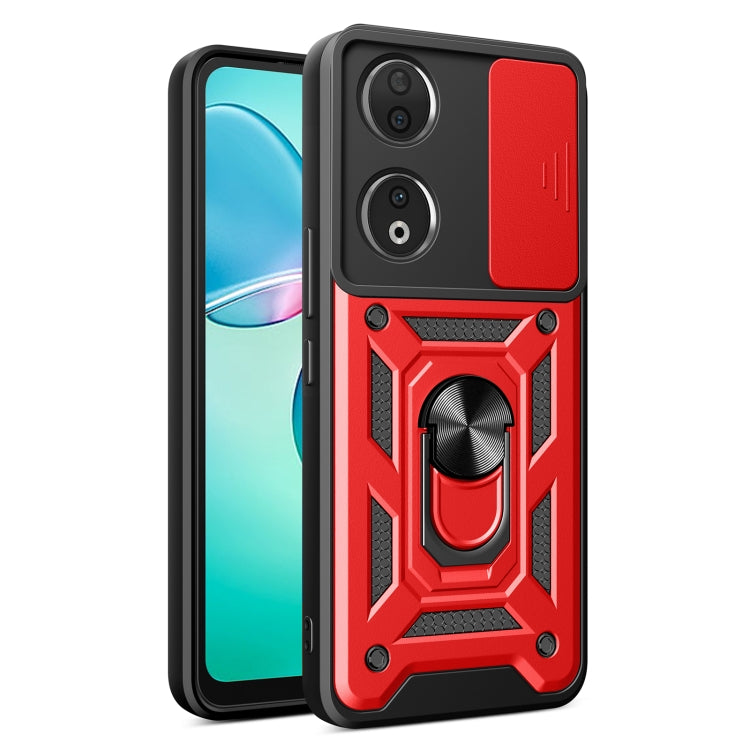 For Honor 90 5G Sliding Camera Cover Design TPU+PC Phone Case(Red) - Honor Cases by PMC TechLife | Online Shopping South Africa | PMC TechLife | Buy Now Pay Later Mobicred