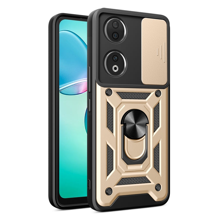 For Honor 90 5G Sliding Camera Cover Design TPU+PC Phone Case(Gold) - Honor Cases by PMC TechLife | Online Shopping South Africa | PMC TechLife | Buy Now Pay Later Mobicred
