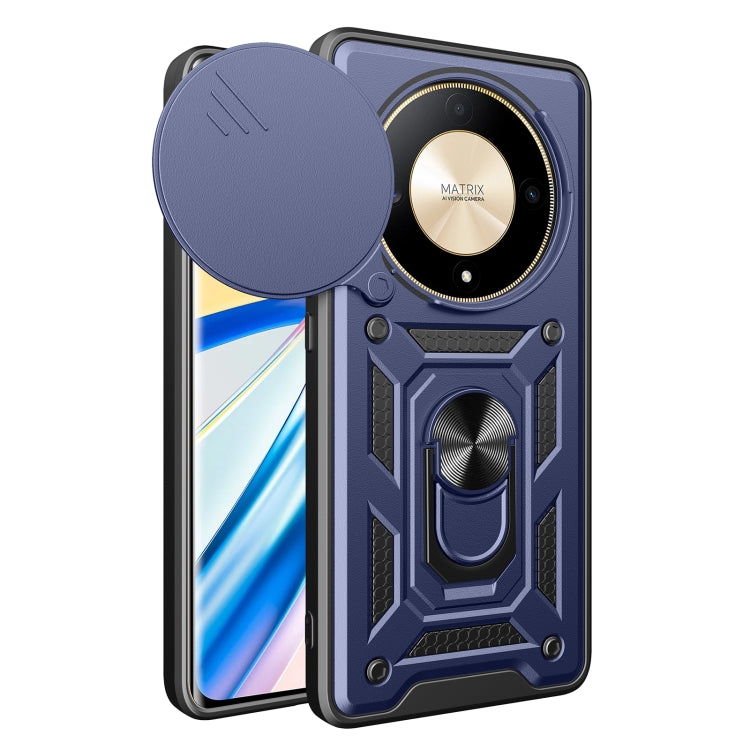 For Honor X9b Sliding Camera Cover Design TPU+PC Phone Case(Blue) - Honor Cases by PMC TechLife | Online Shopping South Africa | PMC TechLife | Buy Now Pay Later Mobicred