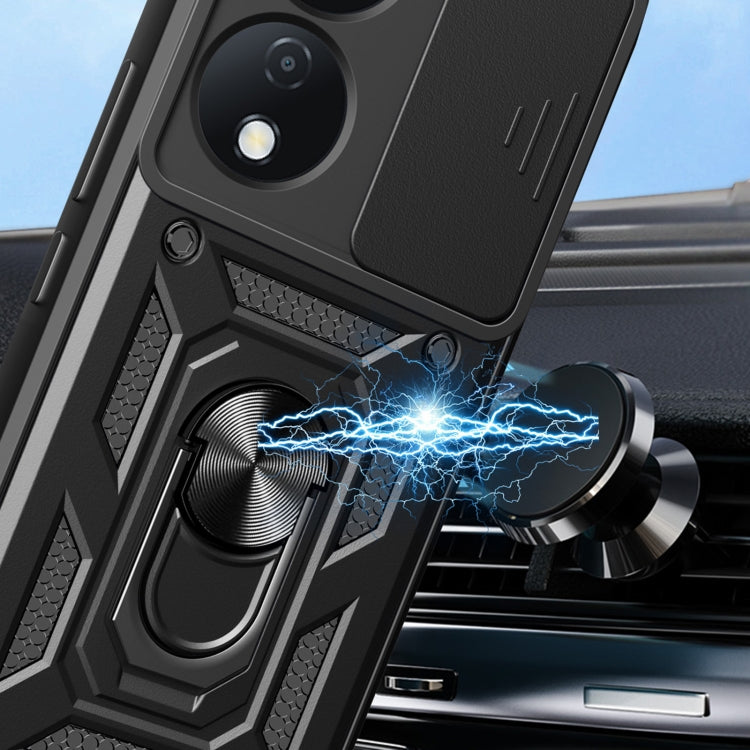 For Honor X7b Sliding Camera Cover Design TPU+PC Phone Case(Red) - Honor Cases by PMC TechLife | Online Shopping South Africa | PMC TechLife | Buy Now Pay Later Mobicred