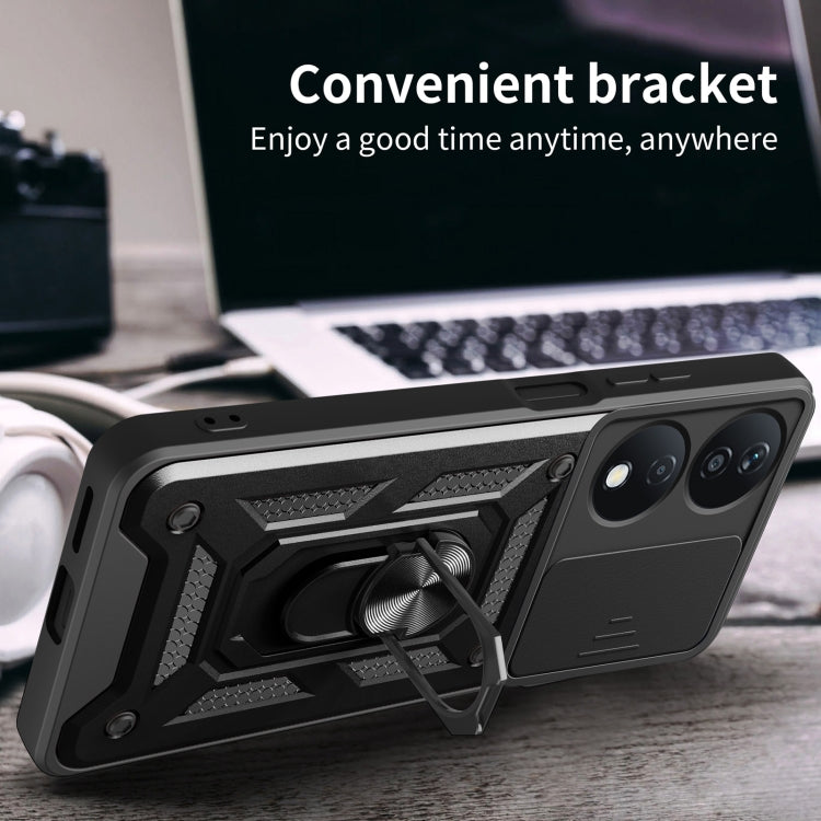 For Honor X7b Sliding Camera Cover Design TPU+PC Phone Case(Silver) - Honor Cases by PMC TechLife | Online Shopping South Africa | PMC TechLife | Buy Now Pay Later Mobicred