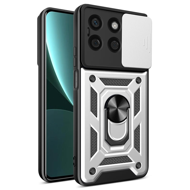 For Honor X8b Sliding Camera Cover Design TPU+PC Phone Case(Silver) - Honor Cases by PMC TechLife | Online Shopping South Africa | PMC TechLife | Buy Now Pay Later Mobicred