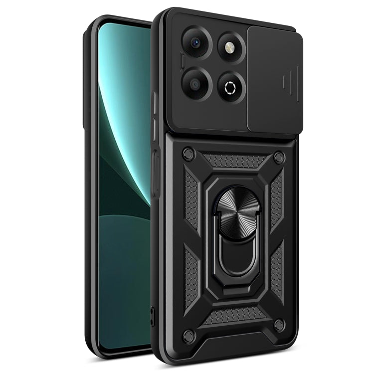 For Honor X6b 4G Sliding Camera Cover Design TPU+PC Phone Case(Black) - free shipping - PMC TechLife - Order now!