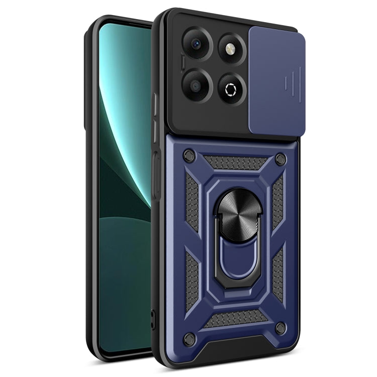 For Honor X6b 4G Sliding Camera Cover Design TPU+PC Phone Case(Blue) - free shipping - PMC TechLife - Order now!
