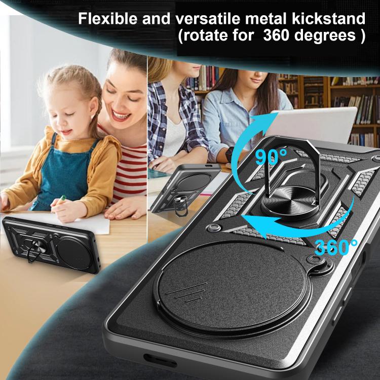 For Honor X60 Pro / X9c Sliding Camera Cover Design TPU+PC Phone Case(Green) - free shipping - PMC TechLife - Order now!