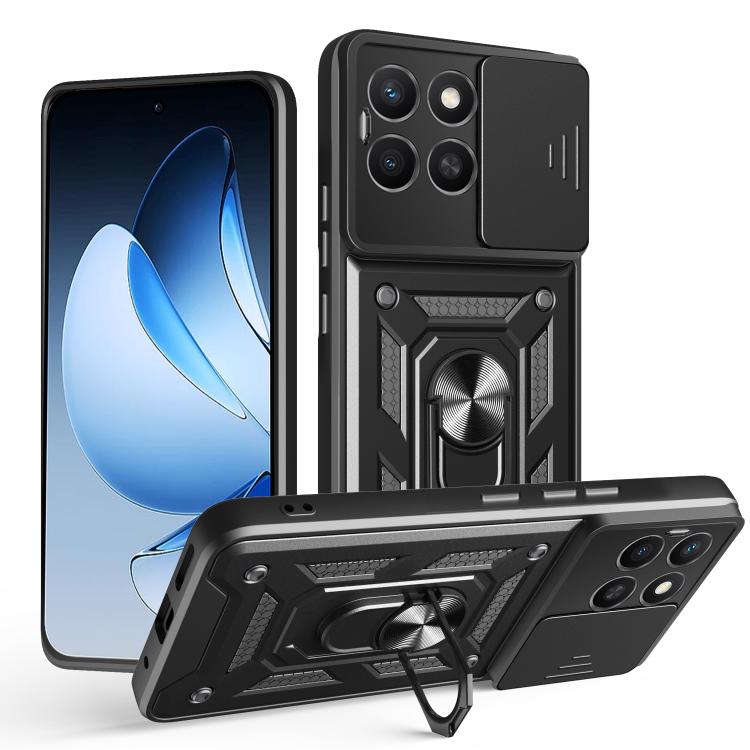 For Honor X8c 4G Sliding Camera Cover Design TPU+PC Phone Case(Black) - free shipping - PMC TechLife - Order now!